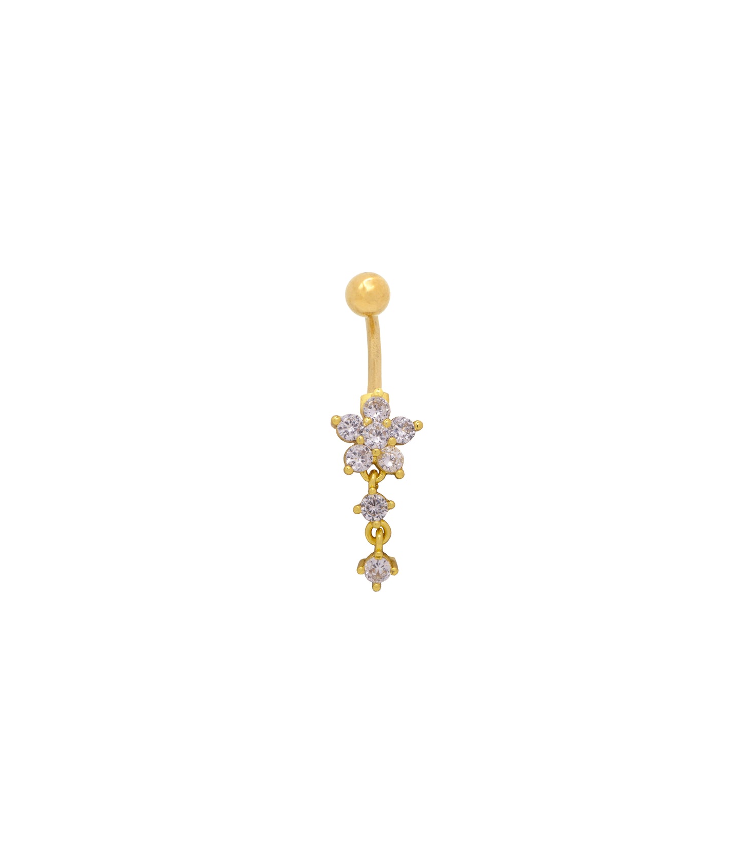 Bauchnabelpiercing mit Blumen Design