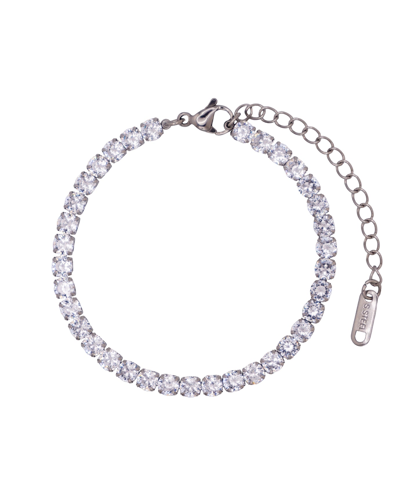 Silbernes Tennisarmband aus Edelstahl