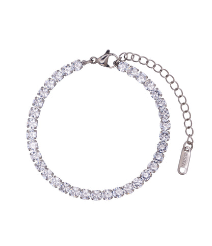 Silbernes Tennisarmband aus Edelstahl