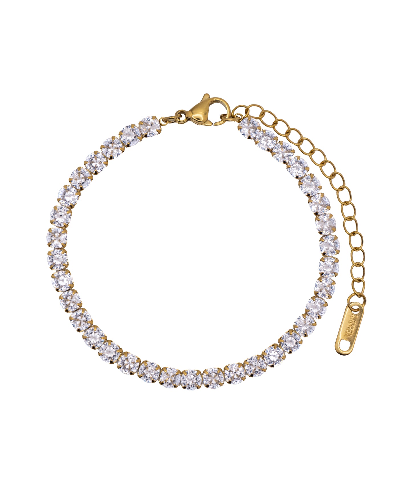 Vergoldetes Tennisarmband aus Edelstahl
