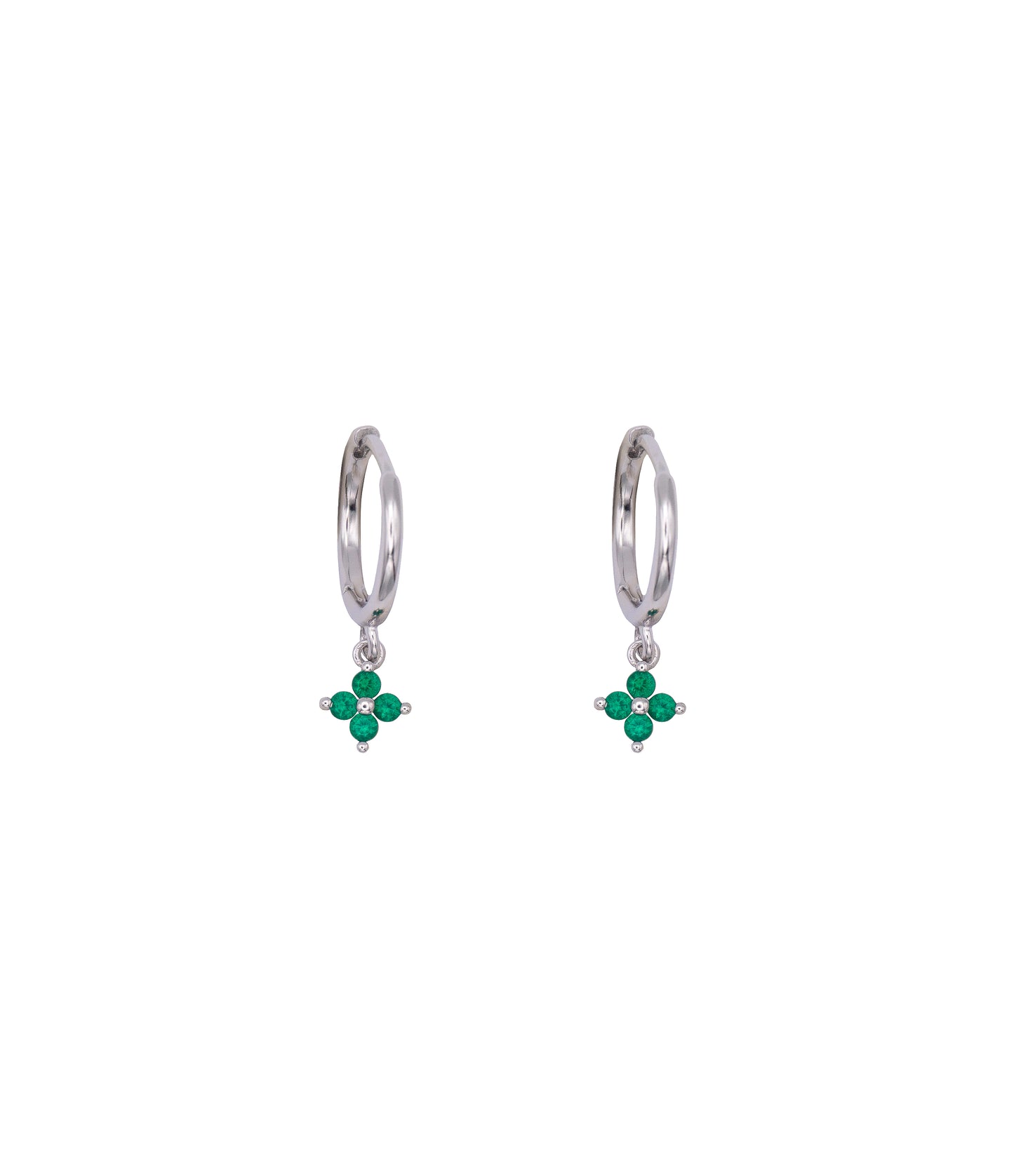 925 Sterling Silber Ohrring mit Smaragdgrünem Zirkonia