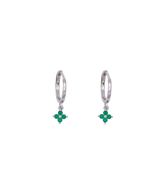 925 Sterling Silber Ohrring mit Smaragdgrünem Zirkonia