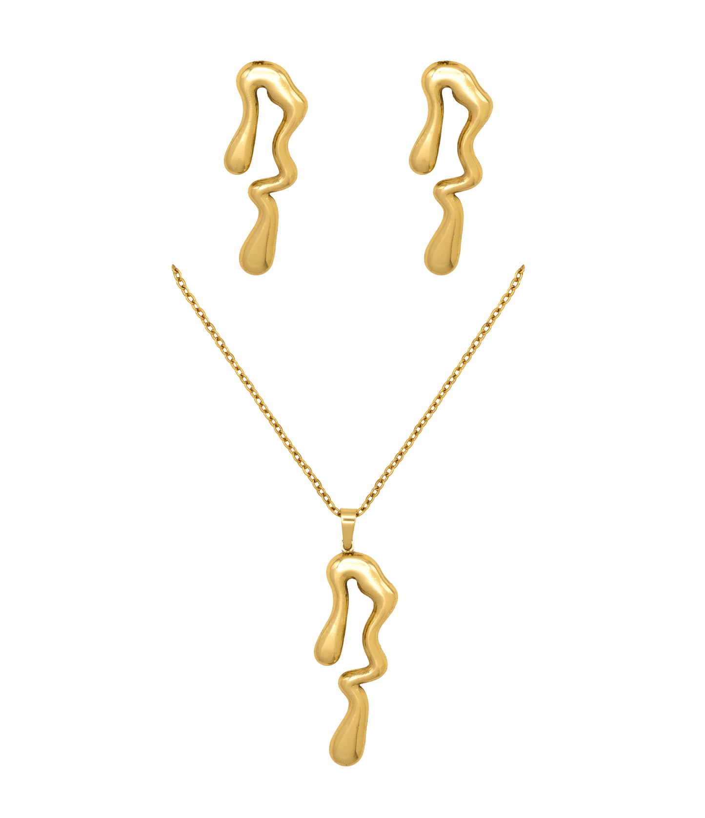Asymmetrisches Schmuckset aus Edelstahl