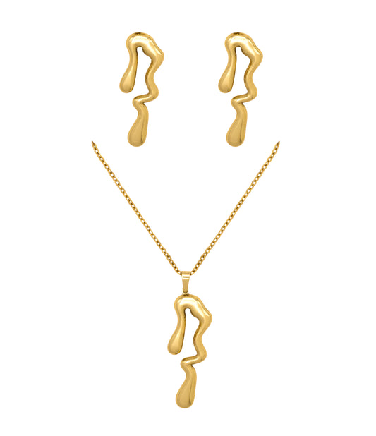 Asymmetrisches Schmuckset aus Edelstahl