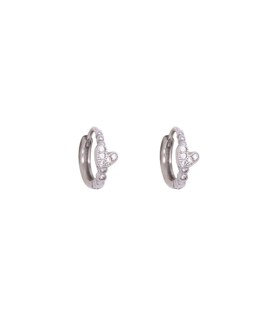 925 Sterlingsilber mini Herz Kreolen