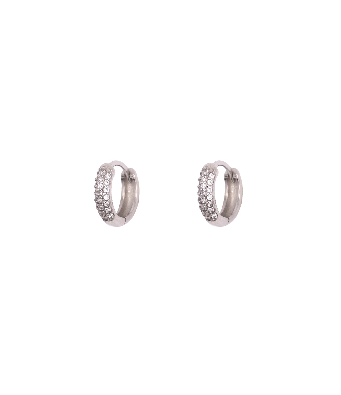925 Sterlingsilber mini Kreolen mit Zirkonia Steinen
