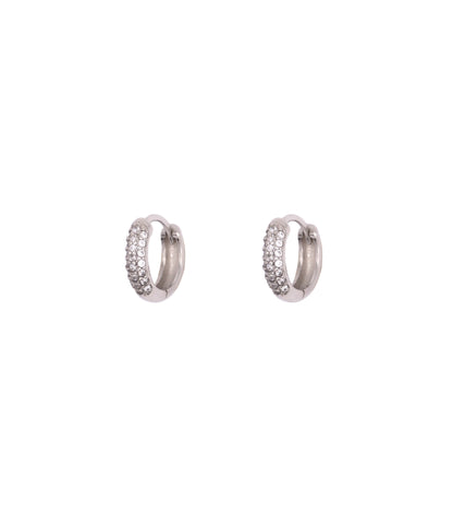 925 Sterlingsilber mini Kreolen mit Zirkonia Steinen