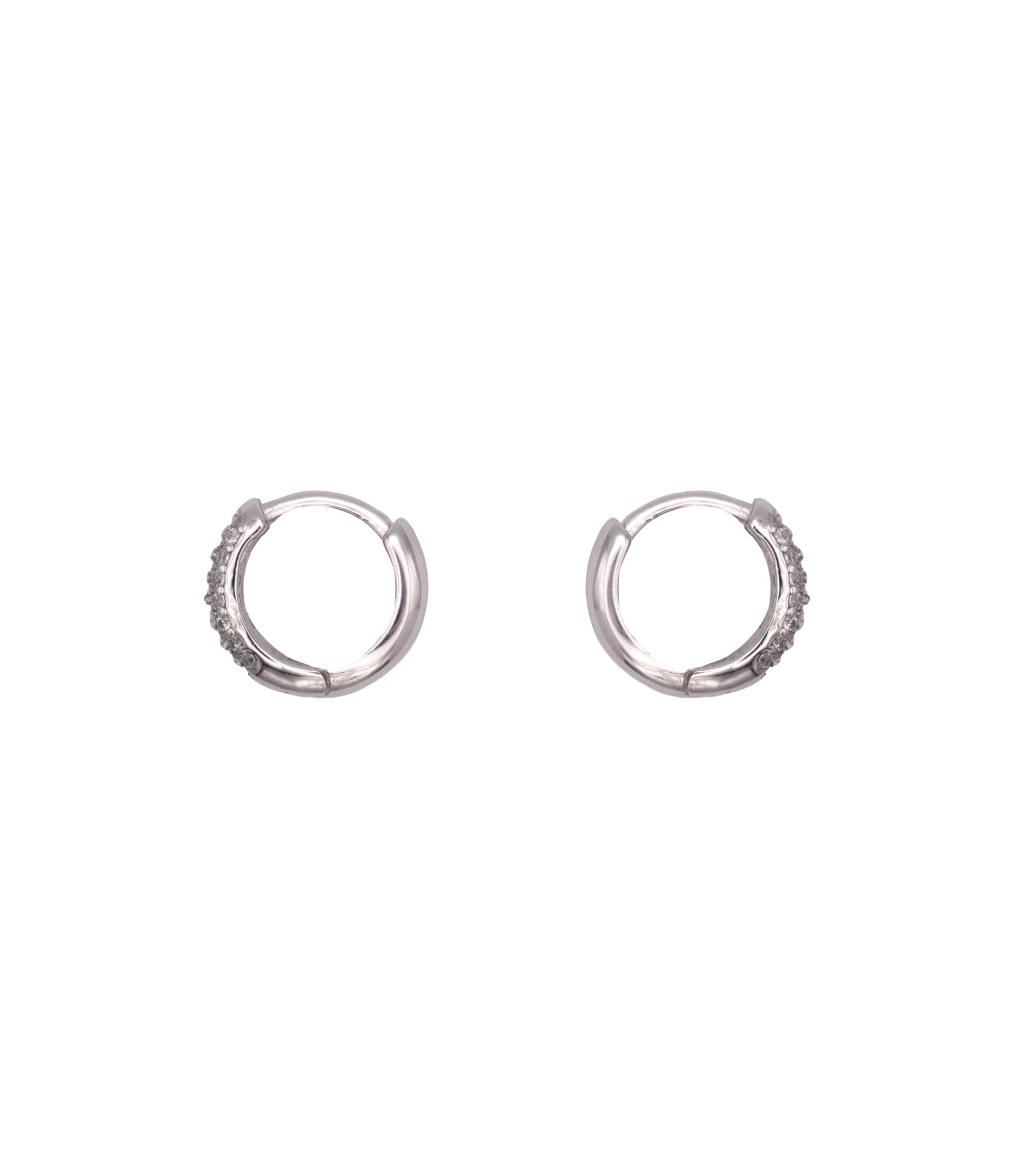 925 Sterlingsilber mini Kreolen mit Zirkonia Steinen