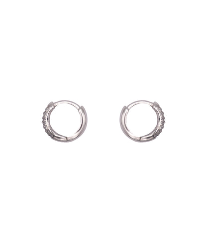 925 Sterlingsilber mini Kreolen mit Zirkonia Steinen