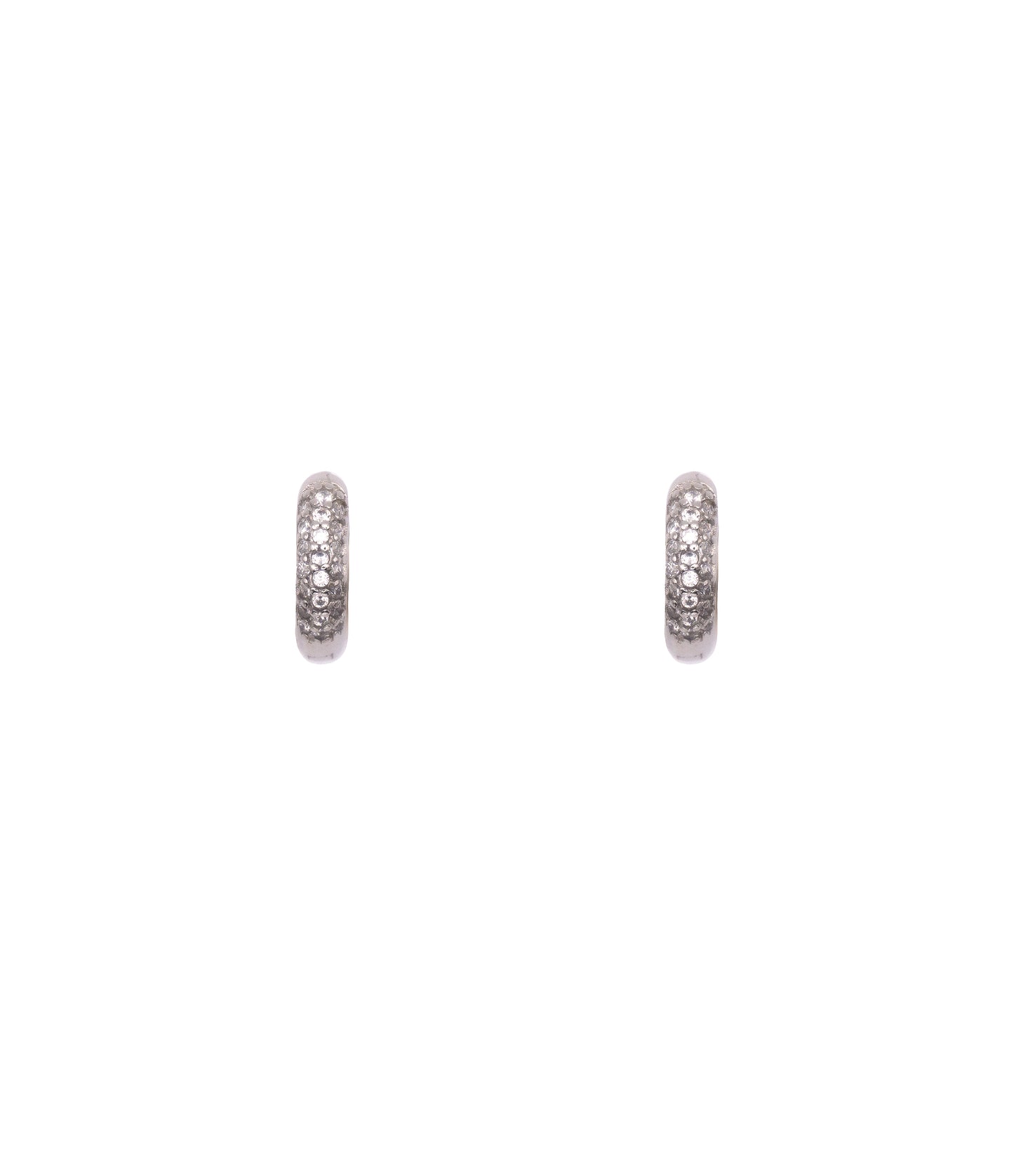 925 Sterlingsilber mini Kreolen mit Zirkonia Steinen