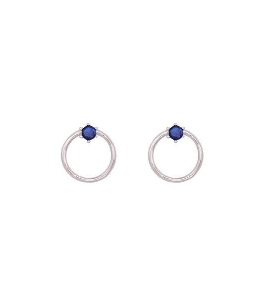 925 Sterlingsilber Ohrringe mit blauem Zirkonia