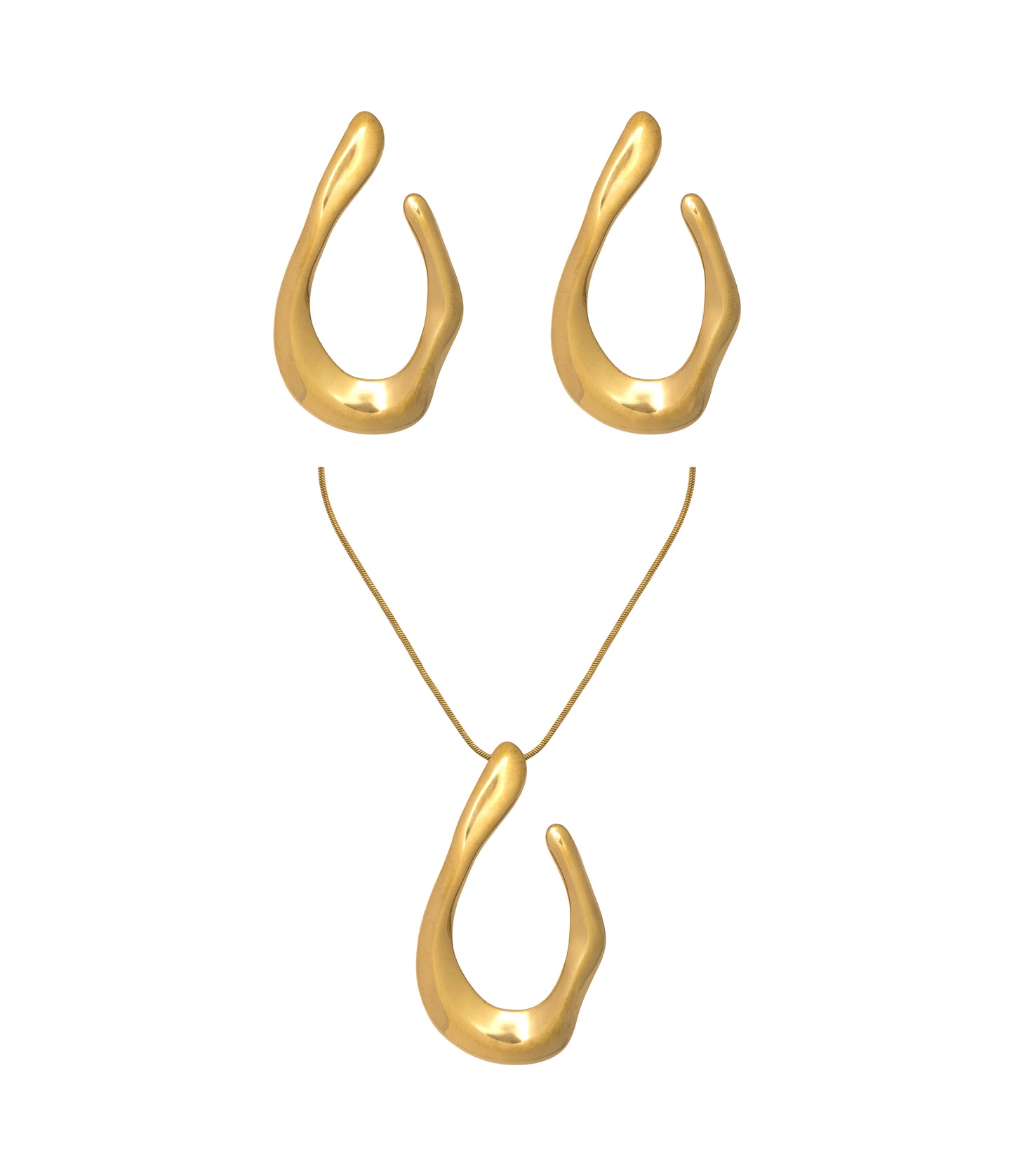 Edelstahl Schmuckset Haken-Design