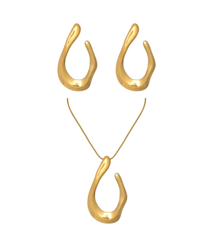 Edelstahl Schmuckset Haken-Design