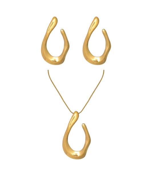 Edelstahl Schmuckset Haken-Design