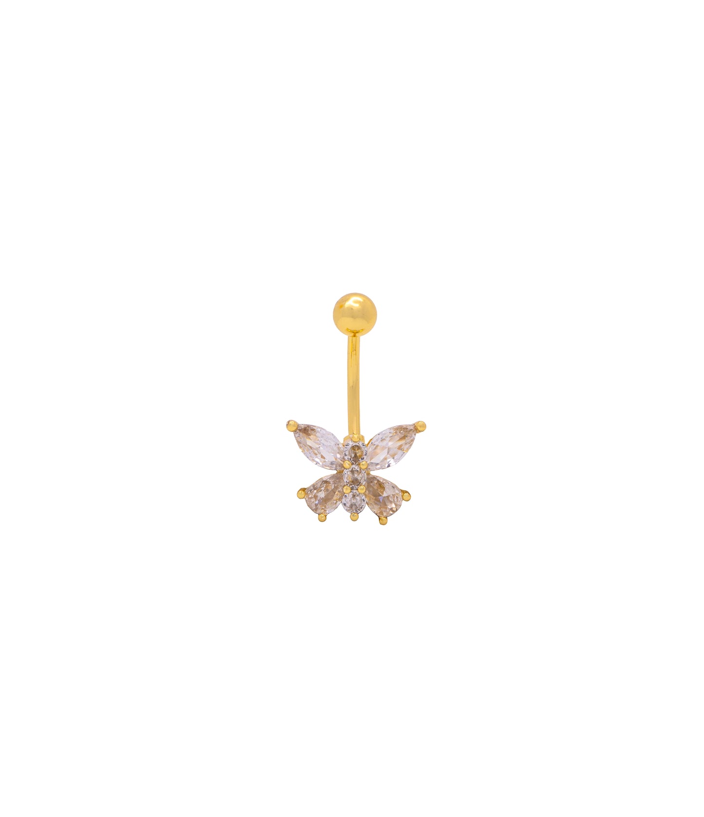 Edelstahl Schmetterling Zirkonia Bauchnabelpiercing