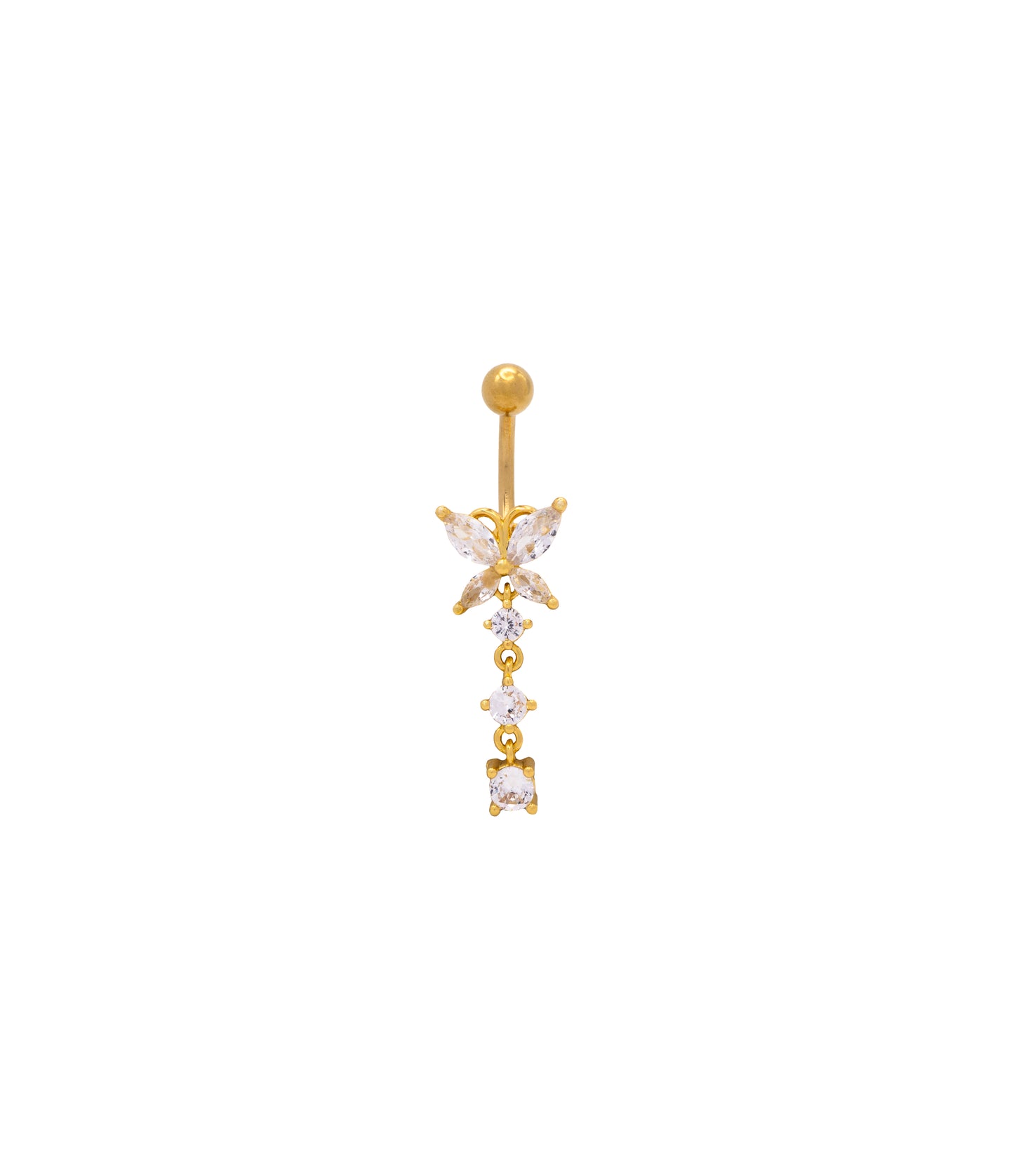 Edelstahl Bauchnabelpiercing mit Schmetterlings Design