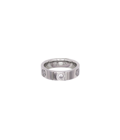 Breiter silberner Edelstahl Ring mit Zirkonia