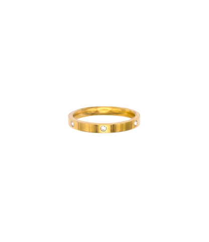 Dünner Edelstahl Ring mit Zirkonia